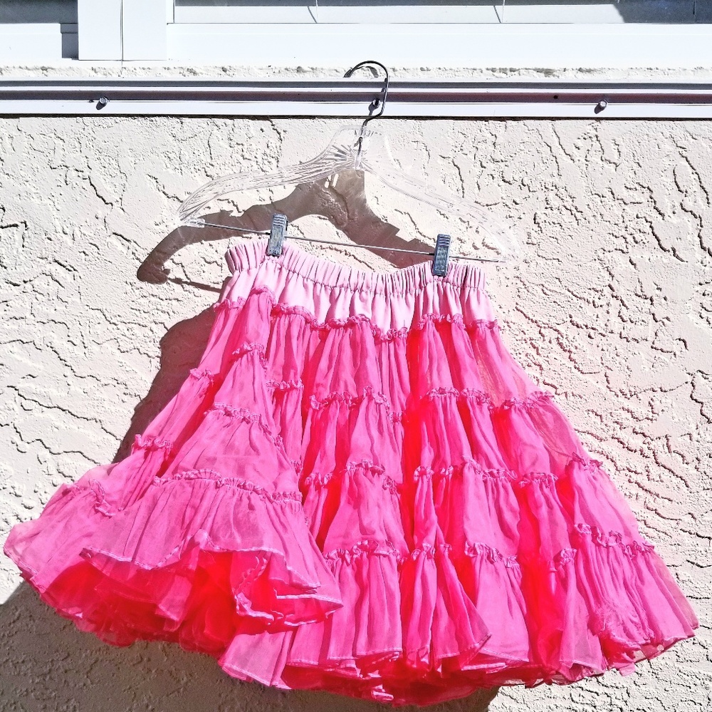 Vintage Hot Pink Petticoat Tutu • 80's Skirt